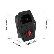 سوکت پاور نری کلیددار فیوزدار پیچی