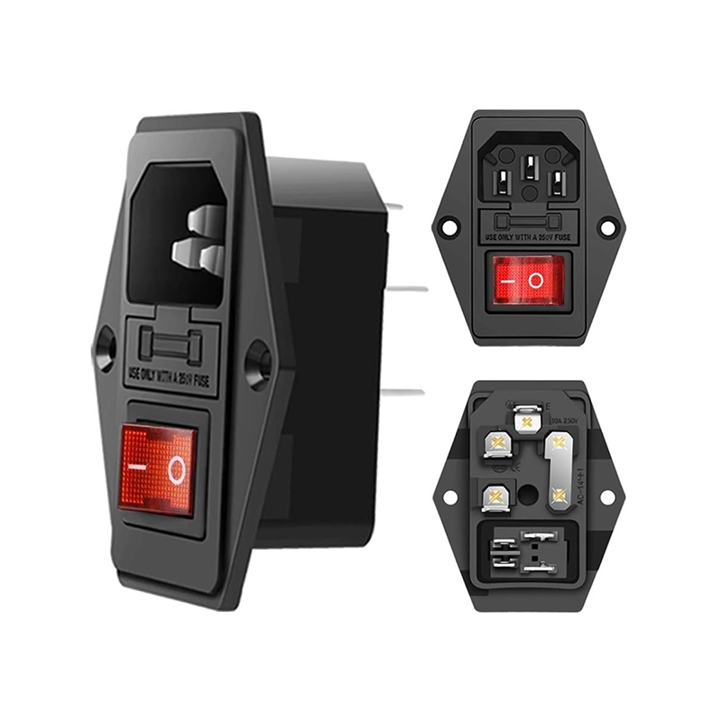 سوکت پاور نری کلیددار فیوزدار پیچی