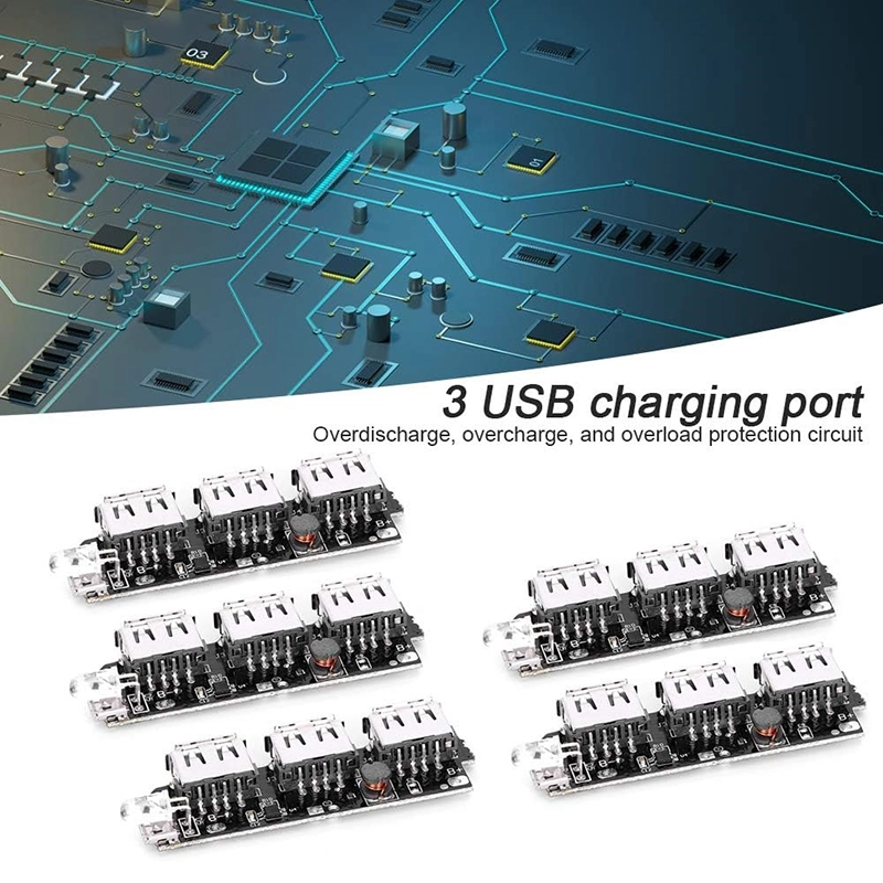 ماژول پاور بانک 3 خروجی 5 ولت 2 آمپر