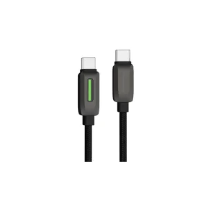 کابل شارژ دوسر تایپ سی 60 واتی 1.2 متری پاورولوژی مدل Powerology PCABXGH123BK
